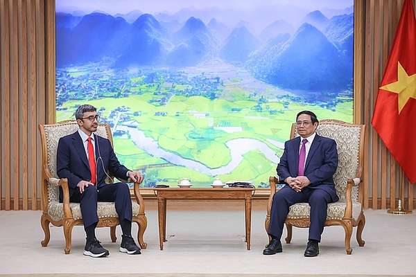 Thủ tướng cho biết Việt Nam khuyến khích các doanh nghiệp, quỹ đầu tư UAE đầu tư và chuyển giao công nghệ vào các lĩnh vực hai bên cùng quan tâm - Ảnh: VGP/Nhật Bắc