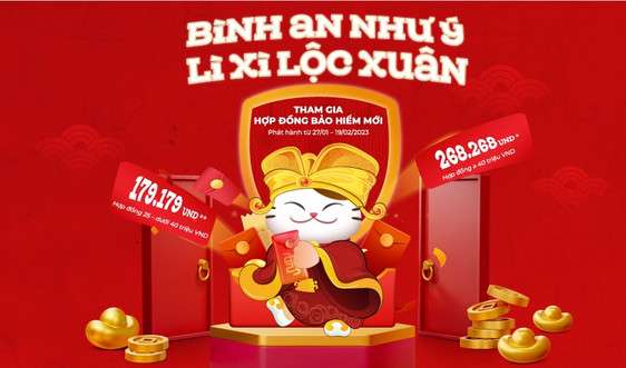 Lộc xuân cho khách hàng tham gia bảo hiểm tại Sacombank