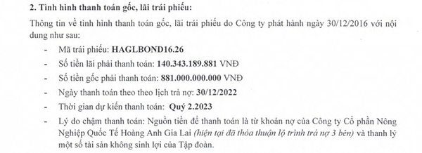 Hoàng Anh Gia Lai (HAG) chậm trả 3.800 tỷ đồng lãi và gốc trái phiếu đến hạn
