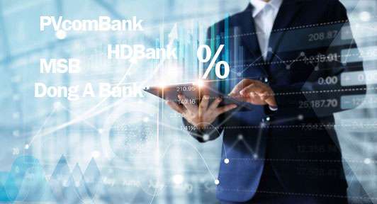 Nhiều ngân hàng như HDBank, MSB, Dong A Bank cũng niêm yết lãi suất ưu đãi trên 6% cho các kỳ hạn dài