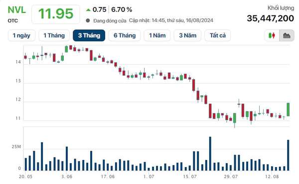 Đại dự án của Novaland được gỡ vướng, cổ phiếu NVL tăng trần sau gần 1 năm