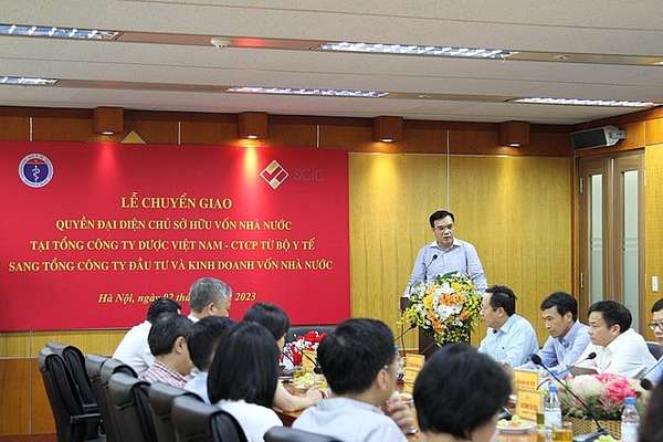 Bí thư Đảng ủy, Chủ tịch Hội đồng Thành viên SCIC Nguyễn Chí Thành phát biểu tại lễ chuyển giao - Ảnh: SCIC