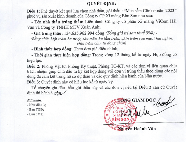 Bên cạnh Vicem Hải Vân, Công ty TNHH MTV Xuân Anh đến từ Quảng Trị gây chú ý với việc trúng 7/7 gói thầu tham gia tại Công ty CP Xi măng Bỉm Sơn