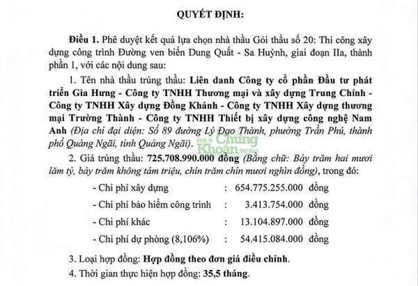 Gói thầu lớn nhất của giai đoạn IIa có giá hơn 725,7 tỷ đồng