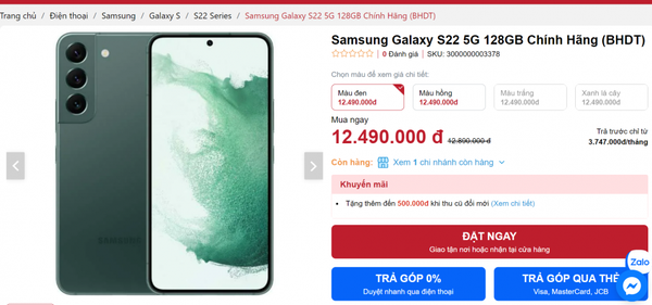 Samsung Galaxy S22 bán với giá "thanh lý" rẻ chưa từng có: "Tiếc" cho ai vừa mua iPhone 12