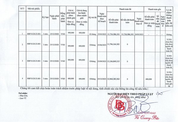 BB Power Holdings của “đại gia năng lượng” Vũ Quang Bảo báo lỗ nặng nhất 3 năm, không thể thu xếp trả nợ trái phiếu