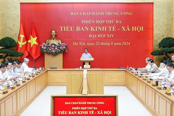 Thủ tướng Chính phủ Phạm Minh Chính, Trưởng Tiểu Ban Kinh tế - xã hội Đại hội toàn quốc lần thứ XIV của Đảng, chủ trì phiên họp thứ ba của Tiểu ban