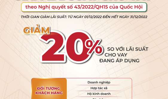 Agribank giảm tiếp 20% so với lãi suất cho vay để hỗ trợ khách hàng