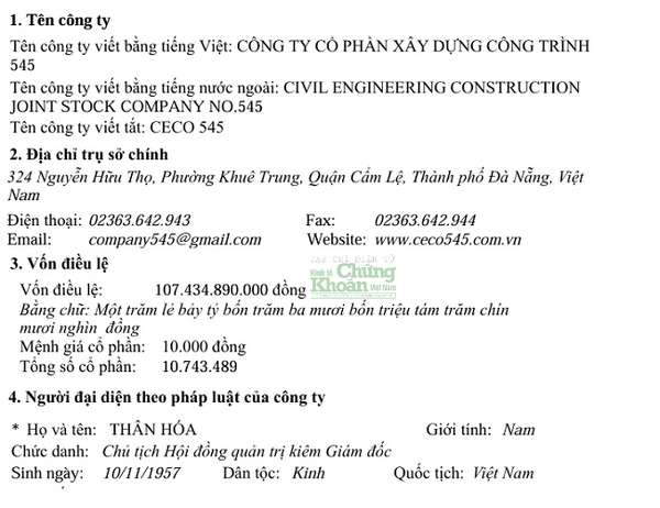 Doanh nhân Thân Hóa hiện là Chủ tịch HĐQT, Giám đốc Ceco 545