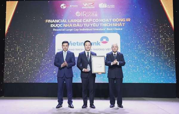 VietinBank liên tiếp nhận danh hiệu 'Doanh nghiệp niêm yết có hoạt động Quan hệ nhà đầu tư được yêu thích nhất'