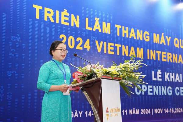 Bà Nguyễn Thị Kim Liên, Trưởng ban tổ Chức Triển lãm Thang máy Quốc tế Việt Nam 2024.