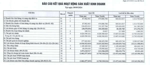 PXM kéo dài chuỗi thua lỗ, vốn chủ sở hữu tiếp tục âm nặng