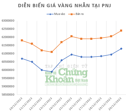 Giá vàng hôm nay 21/12/2023: Vàng miếng SJC tăng 