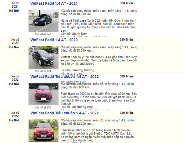 Bất ngờ với giá xe VinFast Fadil sau 3 năm lăn bánh: Chỉ 300 triệu là 