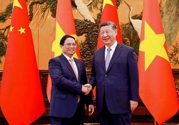 Thủ tướng hội kiến với Tổng Bí thư, Chủ tịch nước Trung Quốc Tập Cận Bình - Ảnh: VGP/Nhật Bắc