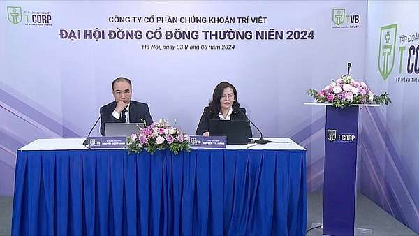 ĐHĐCĐ thường niên năm 2024 của TVB diễn ra sáng 03/06. Ảnh chụp màn hình