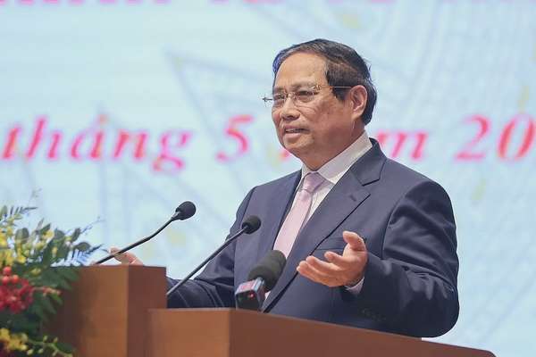 Thủ tướng Phạm Minh Chính phát biểu kết luận Tọa đàm - Ảnh: VGP/Nhật Bắc