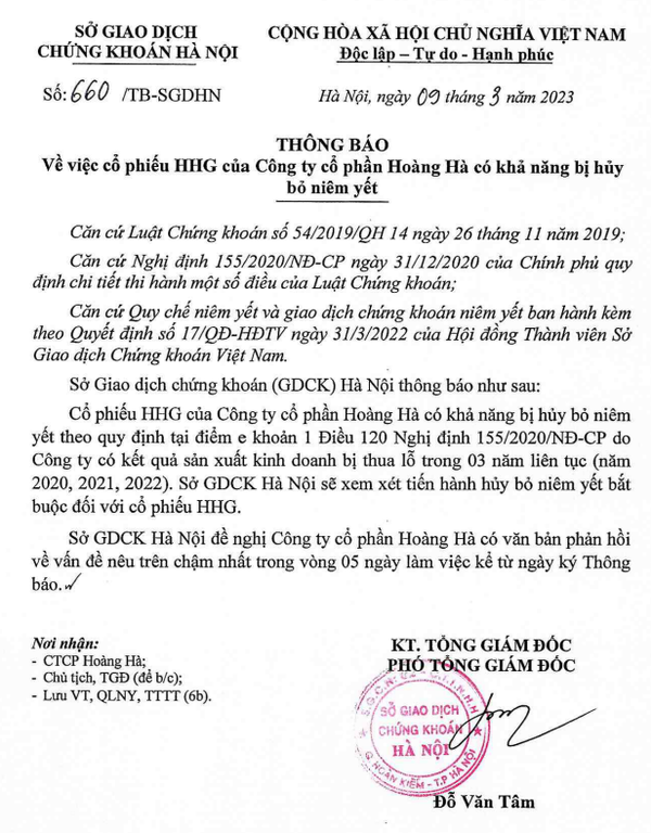 “Bán chui” cổ phiếu, Chủ tịch Hoàng Hà (HHG) bị phạt nặng