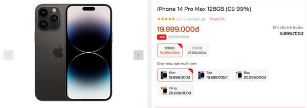 iPhone 14 Pro Max tiếp tục giảm giá, cạnh tranh cực gắt với đối thủ Galaxy S24 Ultra