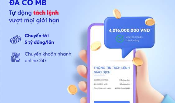 MB ra mắt tính năng chuyển khoản “Tách lệnh tự động” trên App MBBank