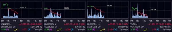 Chứng khoán chào tháng 8 với sắc đỏ lan rộng, VN-Index mất mốc 1.250 điểm