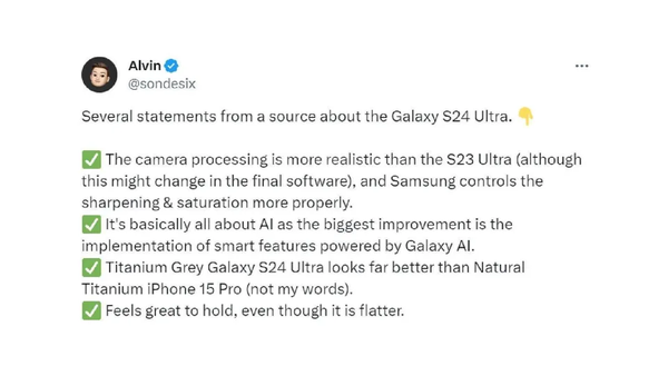 Hé lộ loạt tính năng ấn tượng trên Samsung Galaxy S24 Ultra