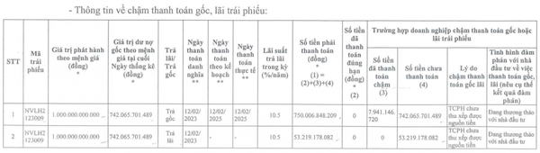 Novaland tiếp tục chậm trả gần 800 tỷ đồng trái phiếu