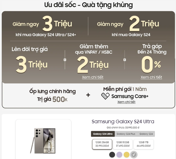 Ưu đãi lớn khi mua Samsung Galaxy S24 series, siêu phẩm điện thoại đáng sở hữu năm 2024