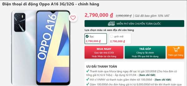 Oppo A16 giá siêu rẻ, trang bị khiến Galaxy S23 lẫn iPhone 14 ‘phát nể’