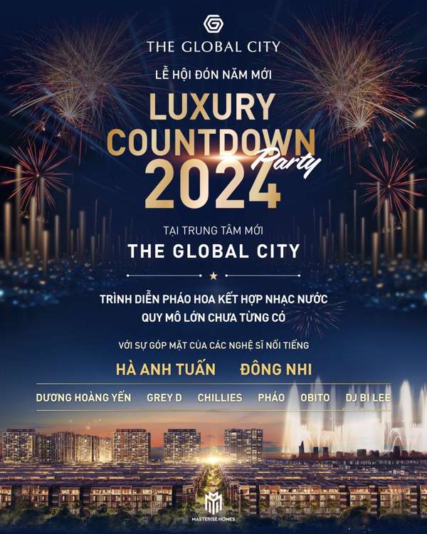 Sắp có lễ hội đếm ngược 2024 với màn pháo hoa 15 phút tại The Global City