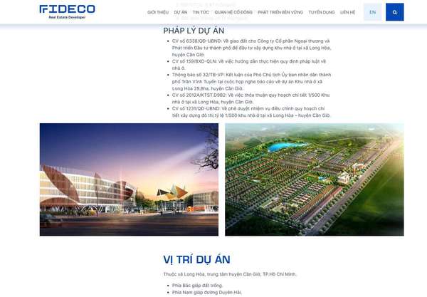 Thông tin pháp lý dự án Khu dân cư cao cấp Cần Giờ (Nguồn: Fideco)
