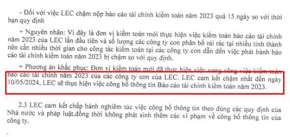 Thêm lần thất hứa, cổ phiếu LEC sẽ chỉ được giao dịch vào phiên chiều