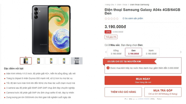 Giá điện thoại Galaxy A04s ngày 10/2: Siêu phẩm giá rẻ nhà Samsung khiến 
