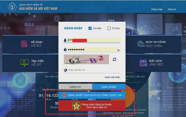 Cách đăng nhập Cổng Dịch vụ công Bảo hiểm Xã hội Việt Nam bằng tài khoản VneID