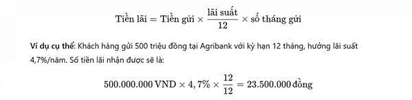 Lãi suất Agribank mới nhất tháng 11/2024: Gửi 500 triệu đồng kỳ hạn 12 tháng nhận lãi bao nhiêu?