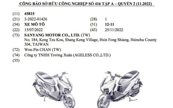 Thông tin về mẫu xe tay ga SYM MMBCU 2022 đăng ký bản quyền tại Việt Nam