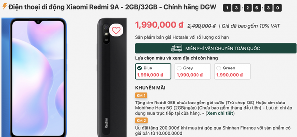 Xiaomi Redmi 9A là một sản phẩm giá rẻ đáng mua