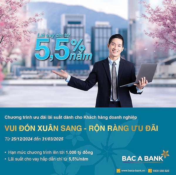 BAC A BANK rộn ràng khai xuân với ưu đãi lãi suất dành cho khách hàng doanh nghiệp