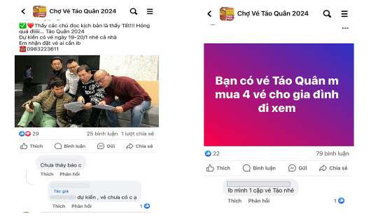 Mạng xã hội loạn giá vé xem Táo quân 2024