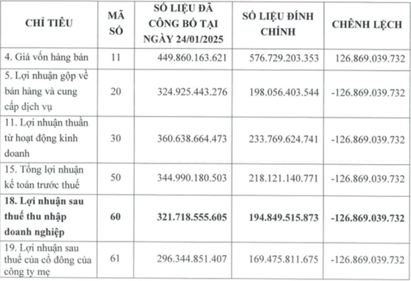 Viconship (VSC) mất hơn trăm tỷ lợi nhuận sau đính chính, lãi ròng 2024 không còn lập kỷ lục