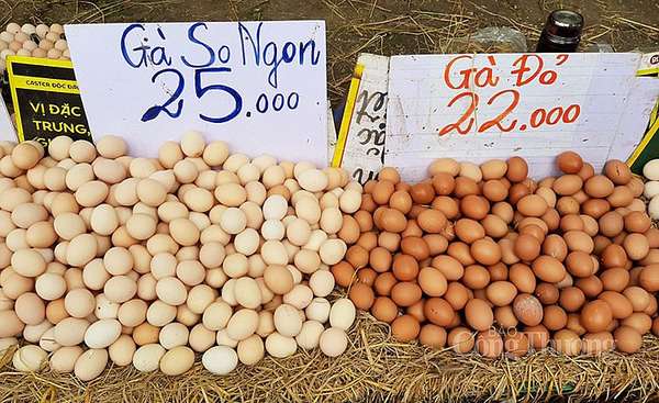Trứng gà được bán tại chợ đầu mối phía Nam