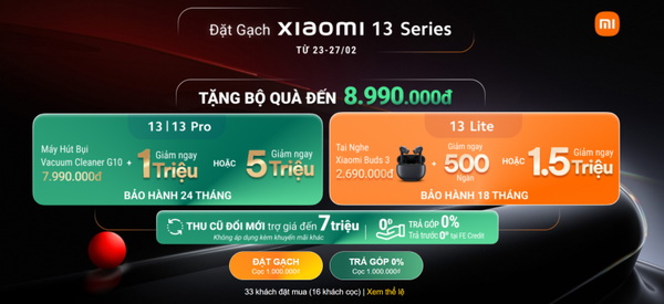Thế giới Di động mở đặt trước Xiaomi 13 Series từ 22,99 triệu cùng ưu đãi đến 8,99 triệu đồng