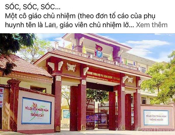 Nghệ An: Tạm dừng công tác chủ nhiệm một giáo viên trường Huỳnh Thúc Kháng vì bị tố xúc phạm học sinh