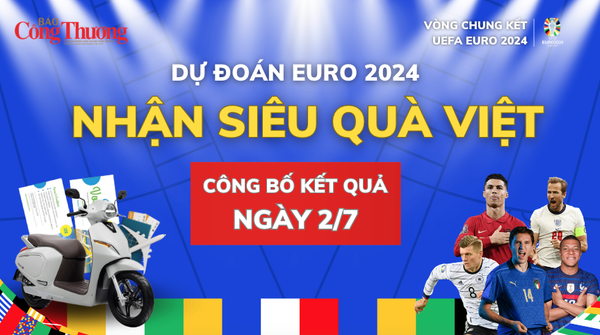 Công bố kết quả 'Dự đoán EURO - Nhận siêu quà Việt' ngày 2/7