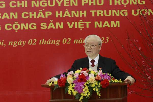 Lễ trao Huy hiệu 55 năm tuổi Đảng tặng đồng chí Tổng Bí thư Nguyễn Phú Trọng