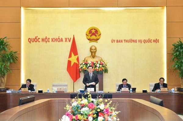 Chủ tịch Quốc hội Vương Đình Huệ phát biểu khai mạc Phiên họp thứ 22 của Ủy ban Thường vụ Quốc hội