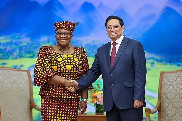 Thủ tướng Phạm Minh Chính tiếp Tổng Giám đốc WTO Ngozi Okonjo-Iweala đang có chuyến thăm làm việc tại Việt Nam - Ảnh: VGP/Nhật Bắc
