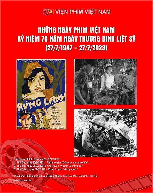 Chiếu phim truyện Việt Nam miễn phí dịp kỷ niệm 76 năm Ngày Thương binh - Liệt sĩ (27/7)
