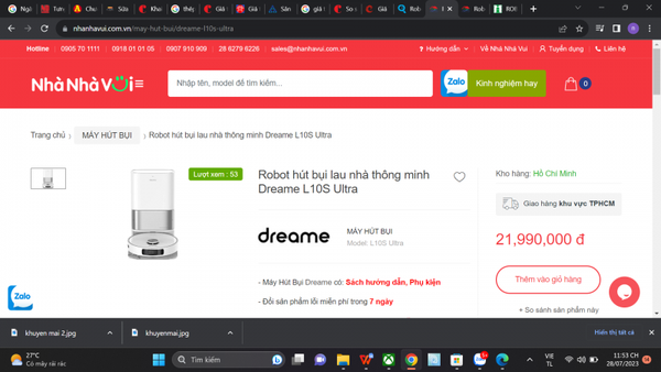 So sánh giá, giá tốt hôm nay 29/7/2023: Robot hút bụi lau nhà Xiaomi Dreame L10s Ultra ở đâu giá tốt?