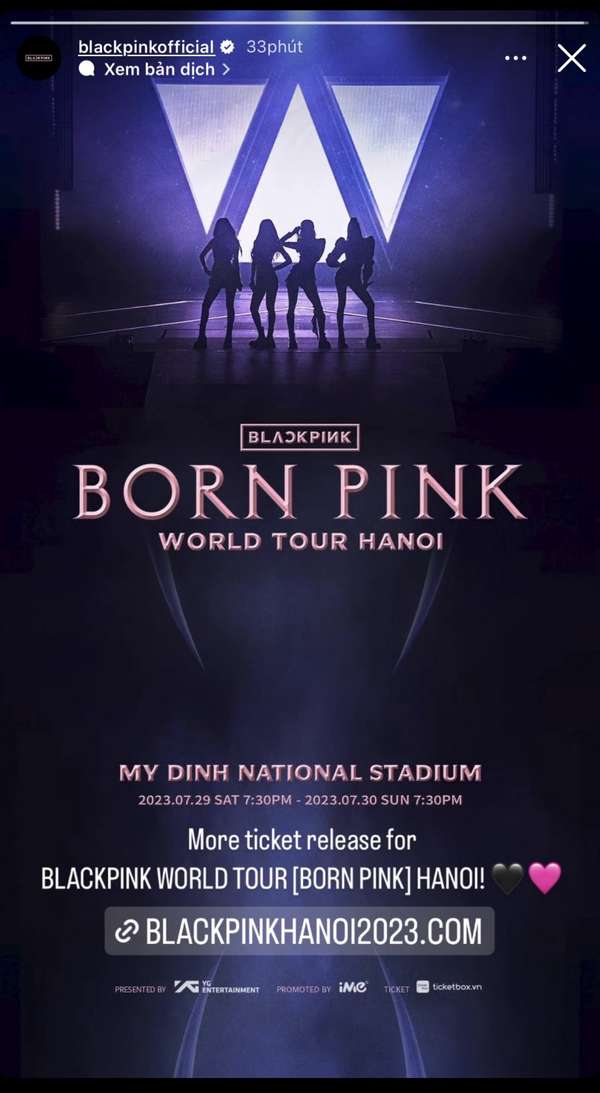 HOT: Ban tổ chức mở cổng bán vé concert BlackPink ngày 2